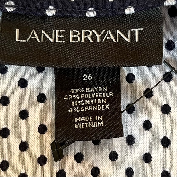 Lane Bryant Navy Blue with White Pin Dots Knit Pencil Skirt 24 - Picture 3 of 4
